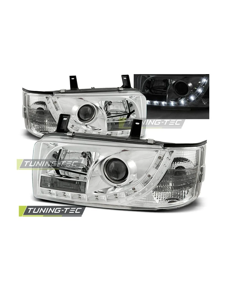 Phares à LED chromés pour VW T4 90-03.03 TRANSPORTER