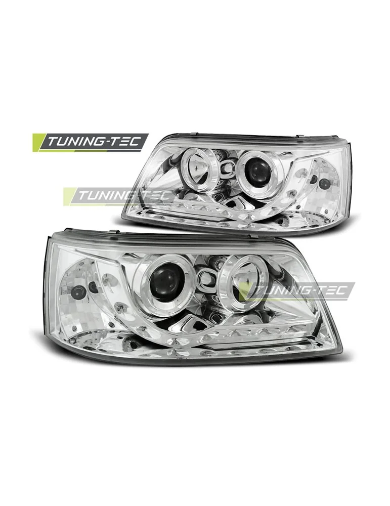 Phares à LED chromés pour VW T5 04.03-08.09