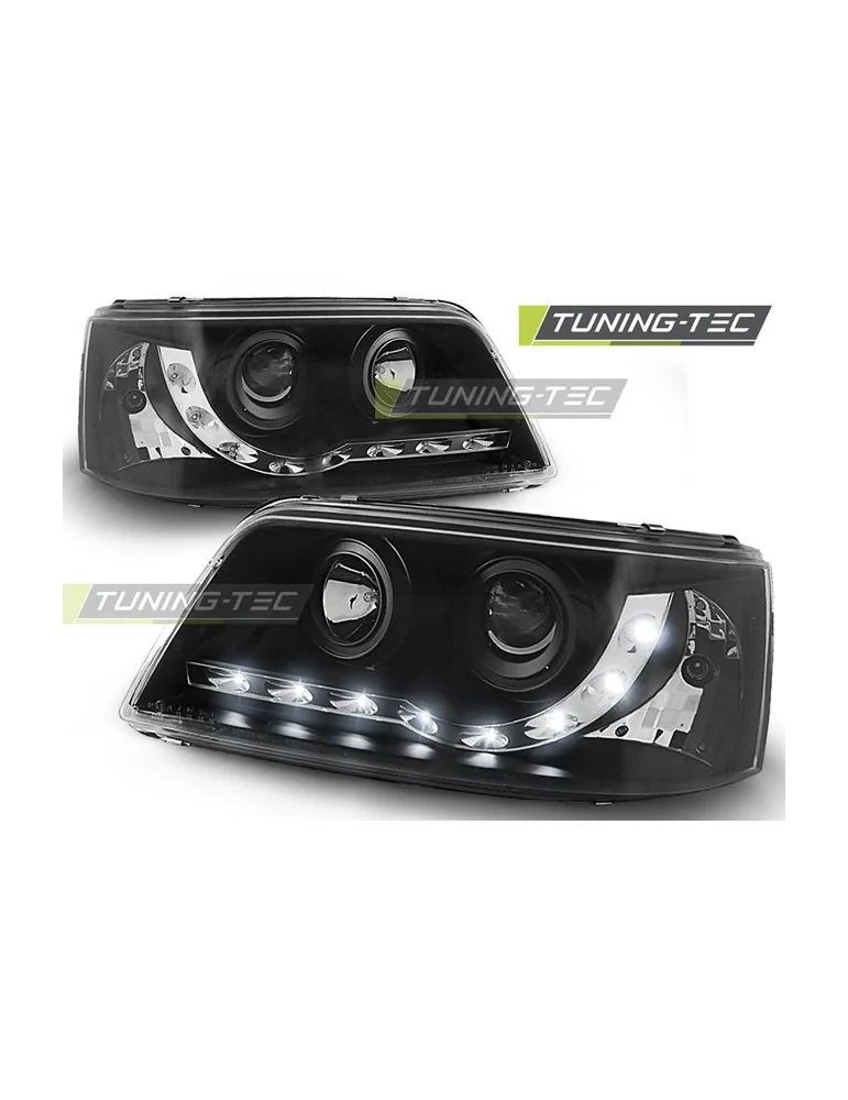 Phares à LED noirs pour VW T5 04.03-08.09