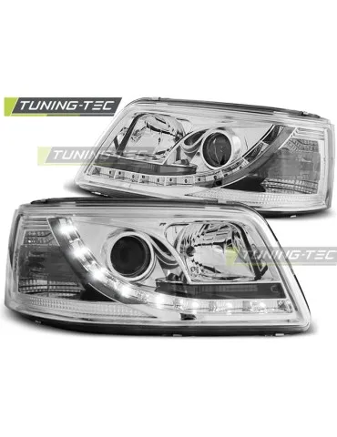 Phares à LED chromés pour VW T5 04.03-08.09