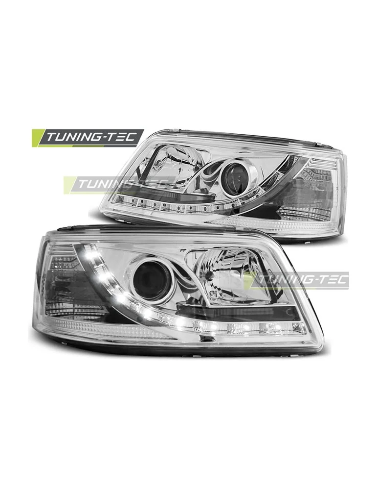 Phares à LED chromés pour VW T5 04.03-08.09
