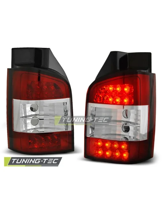 Feux arrière à LED rouges blancs pour VW T5 (2003 - 2009)