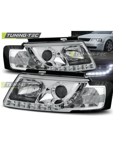Phares à LED chromés pour VW PASSAT B5 3B 11.96-08.00