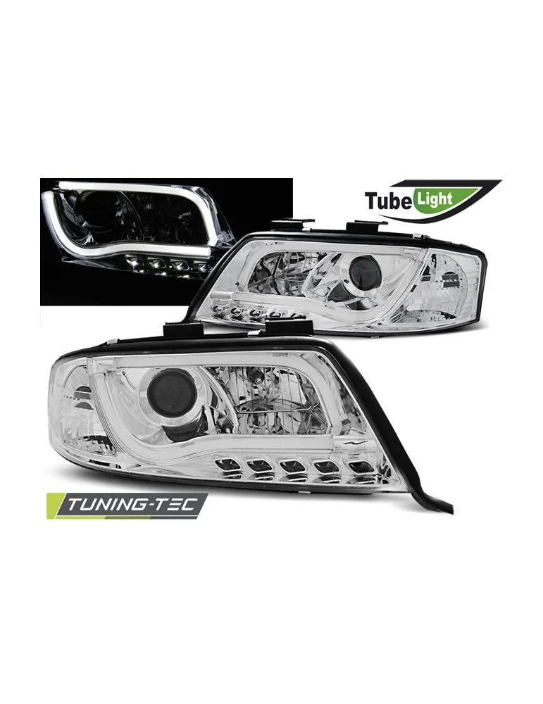 Phares à LED chromés pour AUDI A6 06.01-05.04