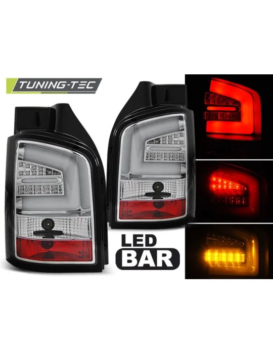Feux arrière à LED chromés pour VW T5 (2003 - 2009)