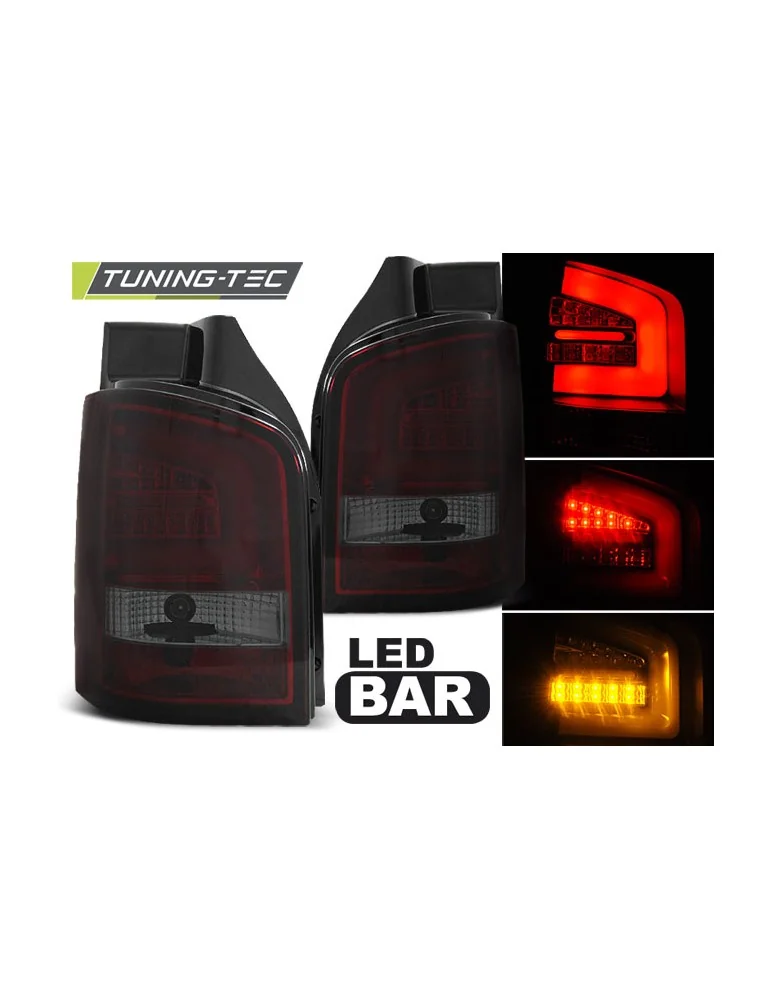 Feux arrière à LED fumés rouges pour VW T5 04.03-09