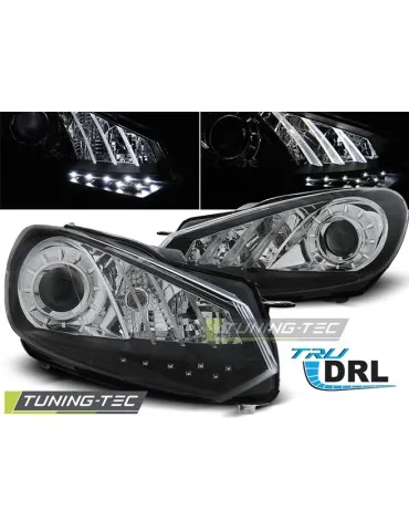 Phares noirs pour VW GOLF 6 10.08- 12