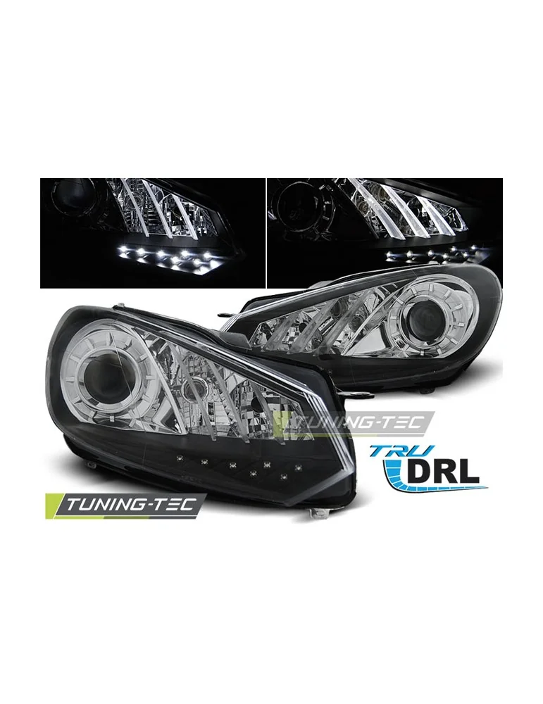Phares noirs pour VW GOLF 6 10.08- 12