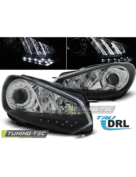 Phares noirs pour VW Golf 6 (2008 - 2012)