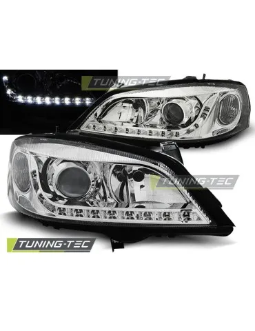 Phares à LED chromés pour OPEL ASTRA G 09.97-02.04