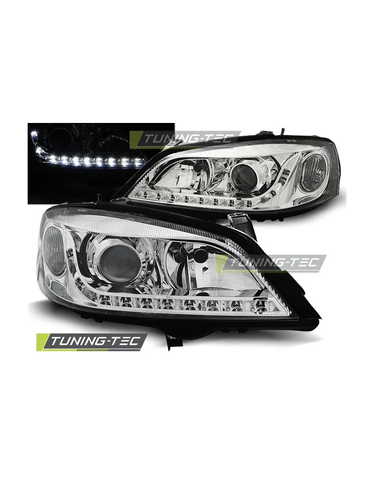 Phares à LED chromés pour OPEL ASTRA G 09.97-02.04