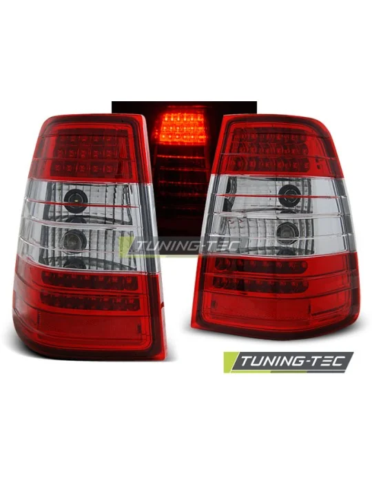 Feux arrière à LED rouges blancs pour Mercedes W124 Classe E Break (1985 - 1995)