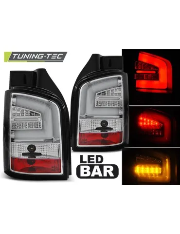 Feux arrière à LED chromés pour VW T5 04.10-15