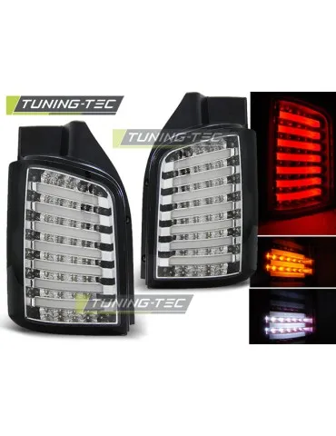 Feux arrière à LED noirs chromés pour VW T5 04.03-09 10-15
