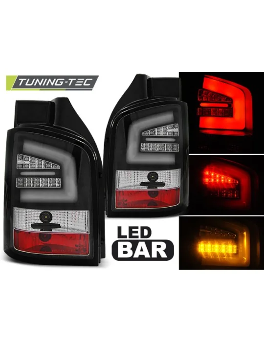 Feux arrière à LED noirs pour VW T5 (2010 - 2015)