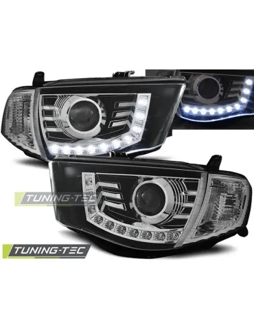 Phares à LED noirs pour MITSUBISHI L200 06-10