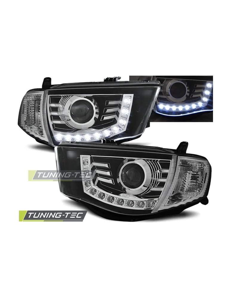 Phares à LED noirs pour MITSUBISHI L200 06-10