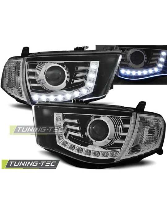 Phares à LED noirs pour Mitsubishi L200 (2006 - 2010)