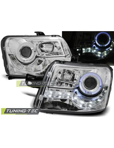 Phares à LED chromés pour FIAT PANDA 03-12