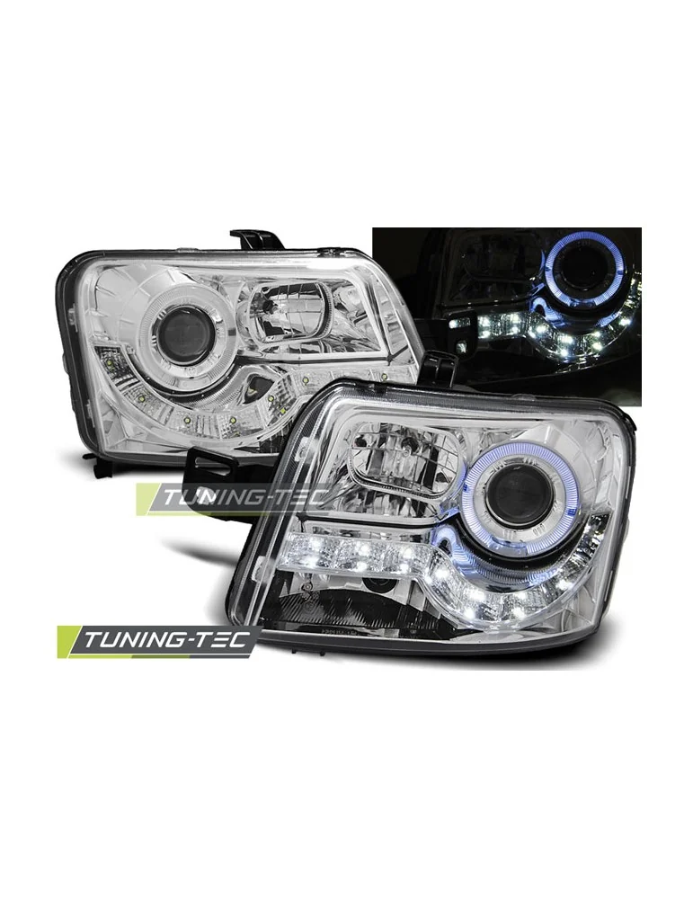 Phares à LED chromés pour FIAT PANDA 03-12