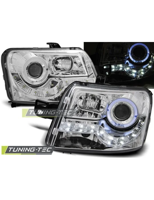 Phares à LED chromés pour Fiat Panda (2003 - 2012)
