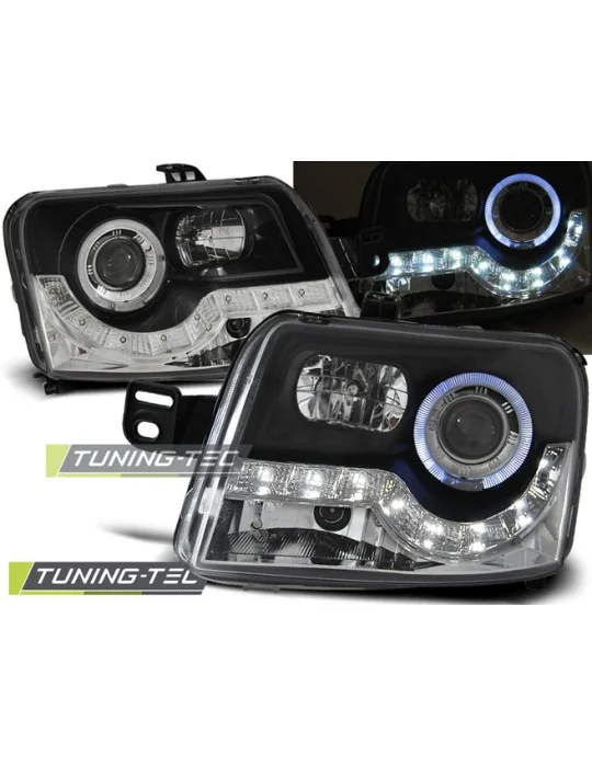 Phares à LED noirs pour Fiat Panda (2003 - 2012)