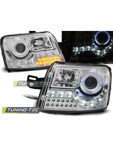 Phares à LED chromés pour FIAT PANDA 03-12