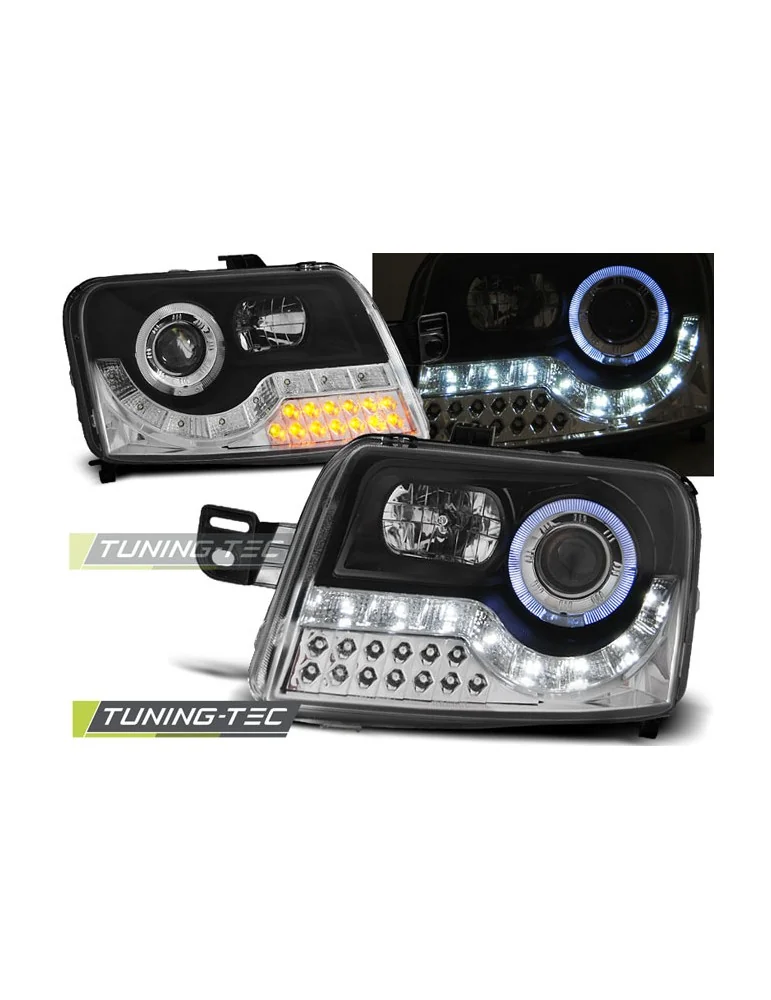 Phares à LED noirs pour FIAT PANDA 03-12