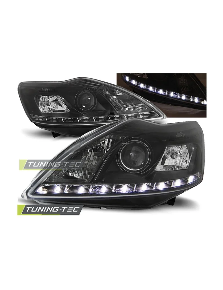 Phares à LED noirs pour FORD FOCUS II 02.08-10