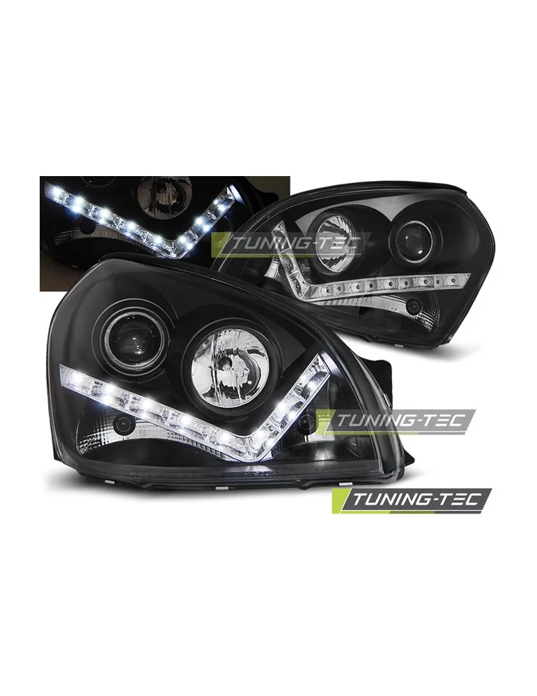 Phares à LED noirs pour HYUNDAI TUCSON 07.04-10