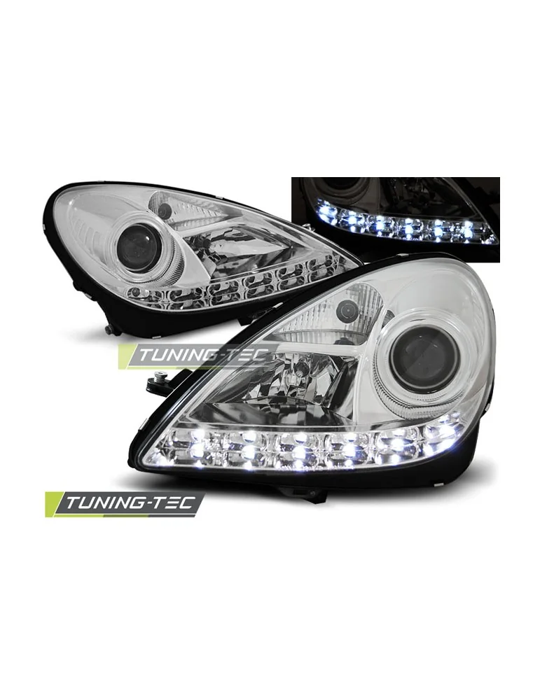 Phares à LED chromés pour MERCEDES R171 SLK 04-11