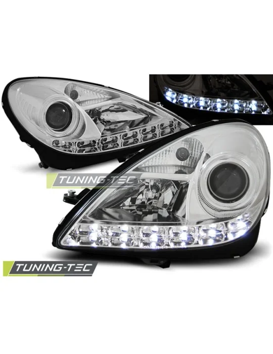 Phares à LED chromés pour Mercedes R171 SLK (2004 - 2011)