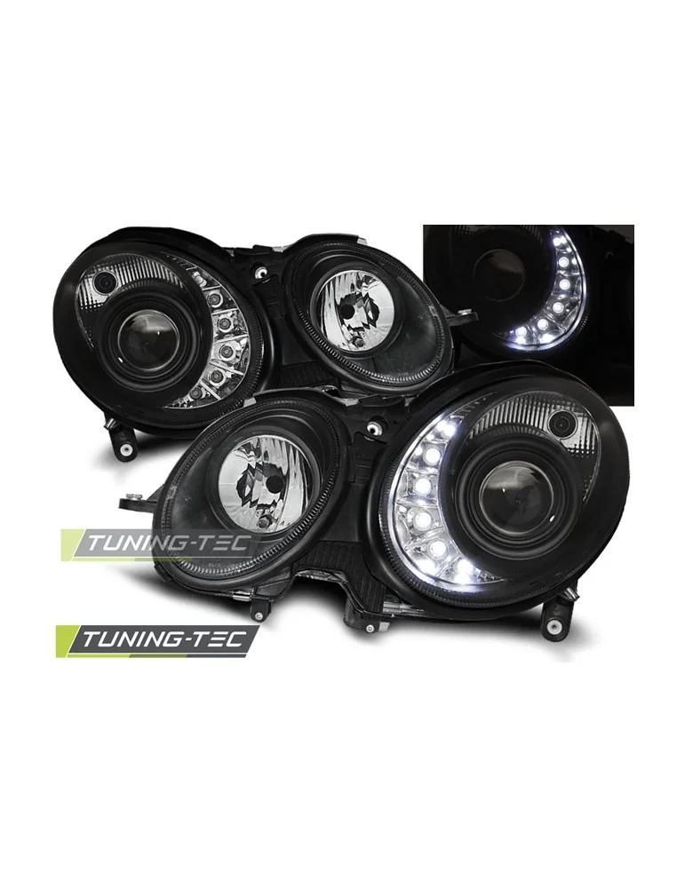 Phares à LED noirs pour MERCEDES W211 E-KLASA 03.02-04.06