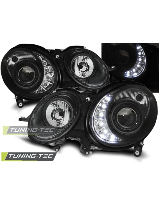 Phares à LED noirs pour Mercedes W211 Classe E (2002 - 2006)
