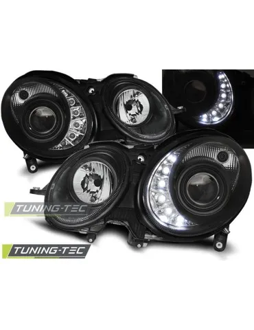 Phares à LED noirs pour MERCEDES W211 E-KLASA 05.06-09