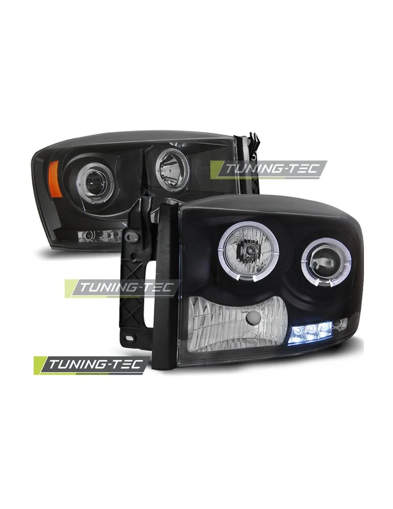 Phares noirs pour DODGE RAM 06-08