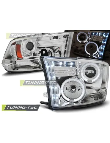 Phares à LED chromés pour DODGE RAM 09-18