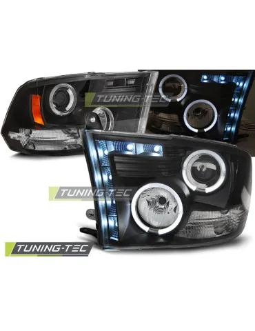 Phares à LED noirs pour DODGE RAM 09-18