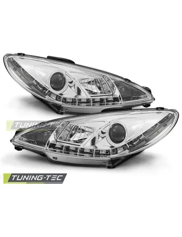 Phares à LED chromés pour PEUGEOT 206 10.98-02