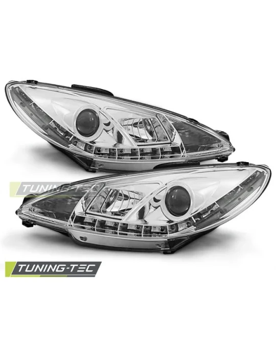Phares à LED chromés pour Peugeot 206 (1998 - 2002)