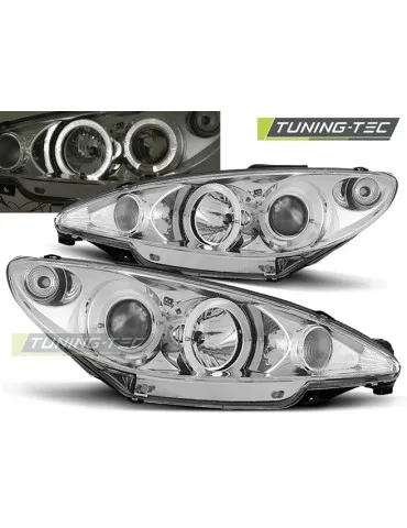 Phares chromés pour PEUGEOT 206 02