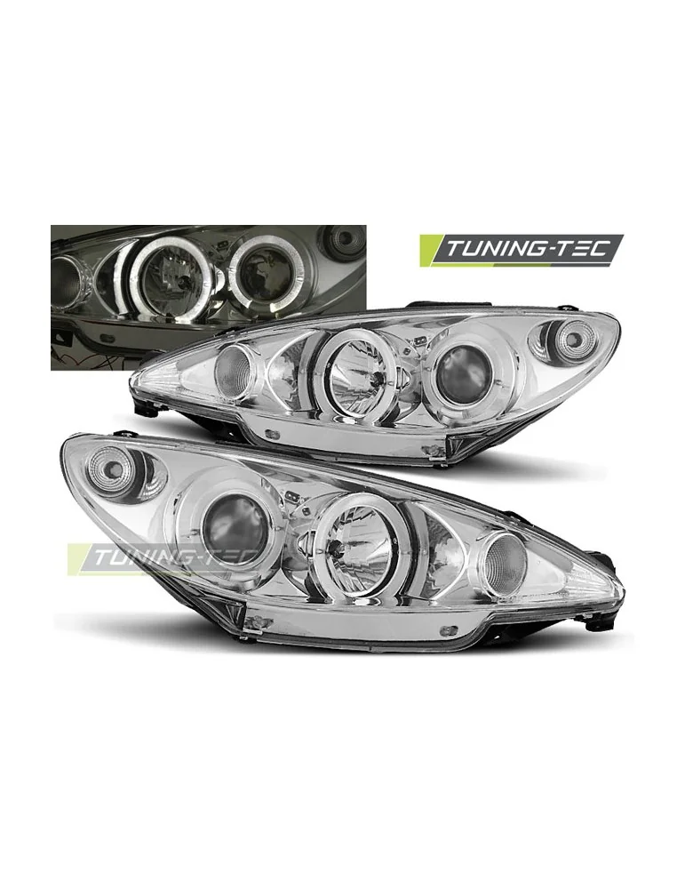 Phares chromés pour PEUGEOT 206 02