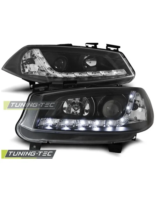 Phares à LED noirs pour Renault Megane II (2002 - 2005)