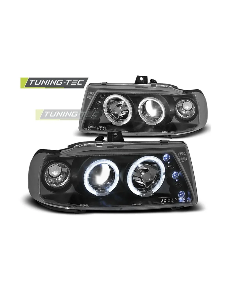 Phares noirs pour SEAT IBIZA CORDOBA POLO VARIANT Berline 10.93-08.99