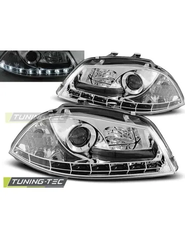 Phares à LED chromés pour SEAT IBIZA 6L 04.02-08