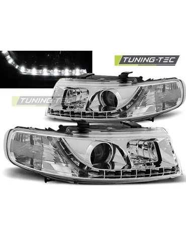 Phares à LED chromés pour SEAT LEON TOLEDO 04.99-08.04