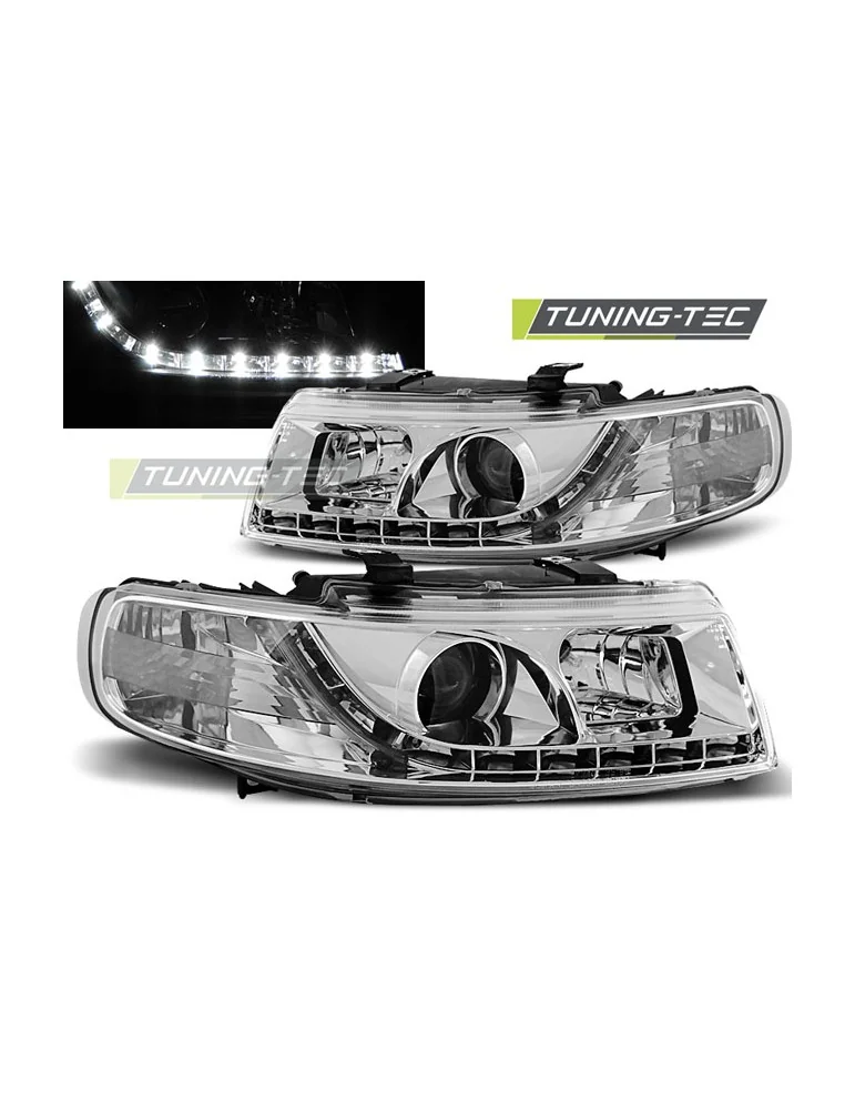 Phares à LED chromés pour SEAT LEON TOLEDO 04.99-08.04