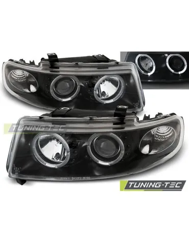 Phares à LED noirs pour SEAT LEON TOLEDO 04.99-08.04