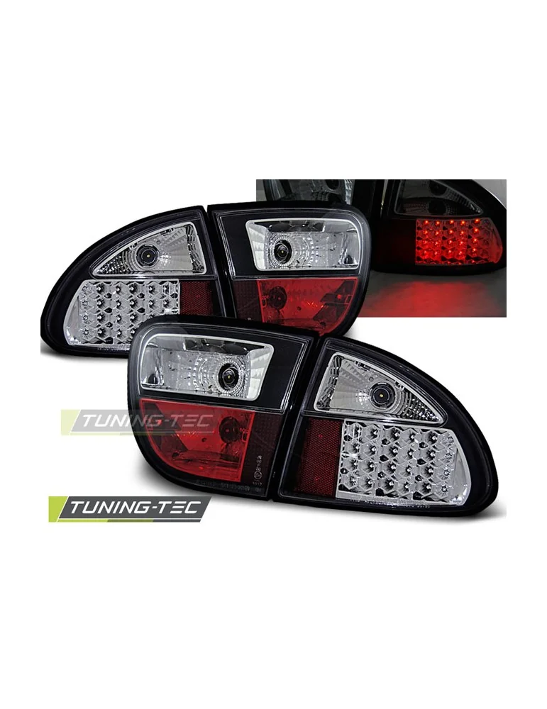 Feux arrière à LED noirs pour SEAT LEON 04.99-08.04