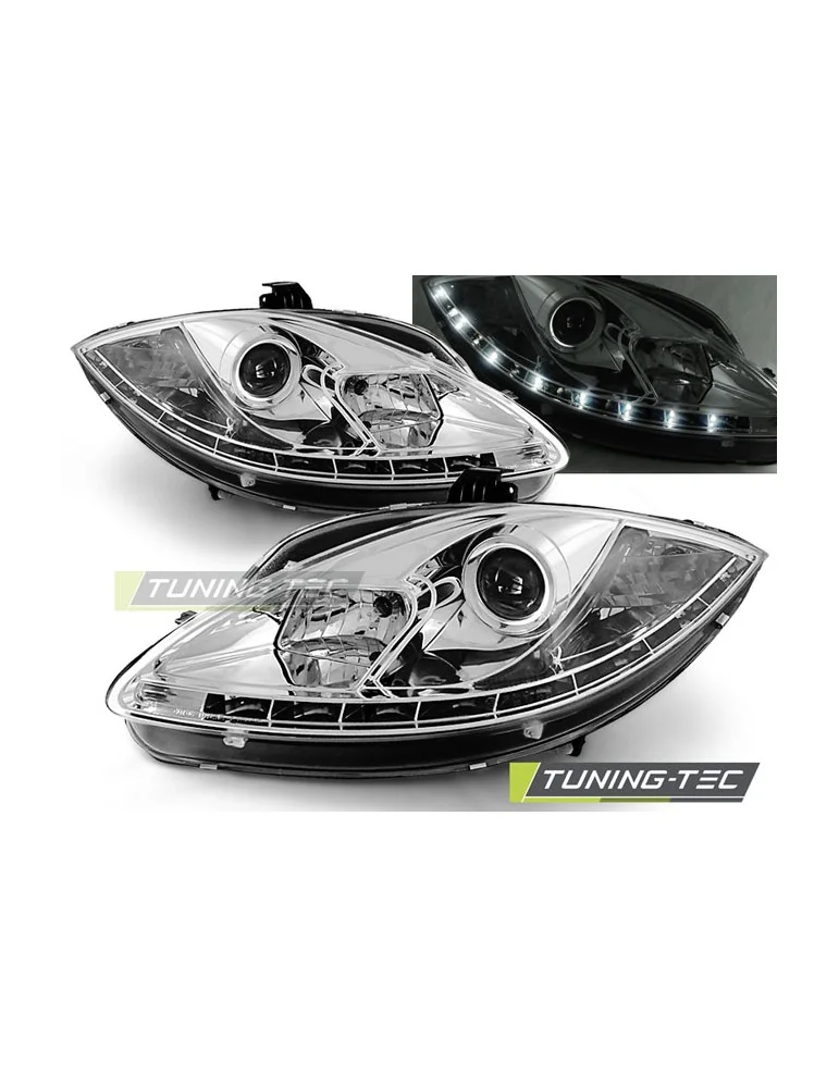 Phares à LED chromés pour SEAT LEON ALTEA TOLEDO 06.05-09